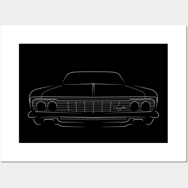 1966 Chevy Impala - front stencil, white Wall Art by mal_photography